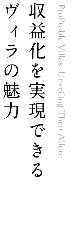 収益化を実現できるヴィラの魅力